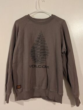 Vintage Volcom Men's Brown Crewneck Sweatshirt - Logo Pullover